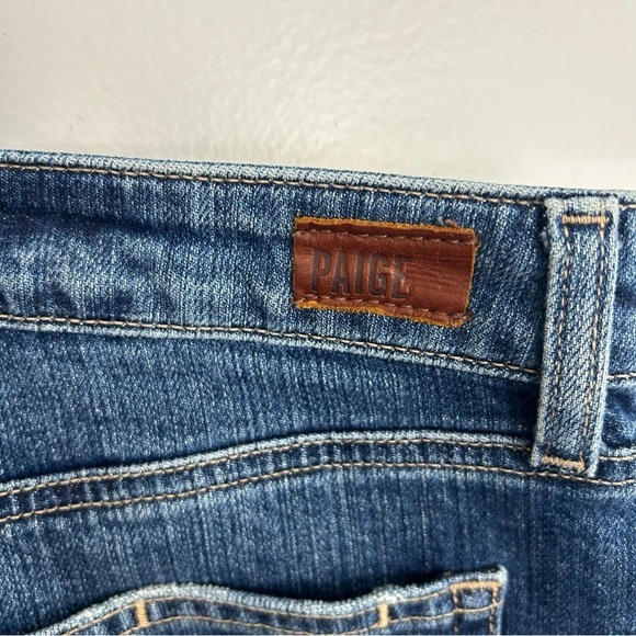 Paige Jimmy Jimmy Cuffed Blue Denim Distressed Jean Shorts Size 28 - Picture 9 of 11